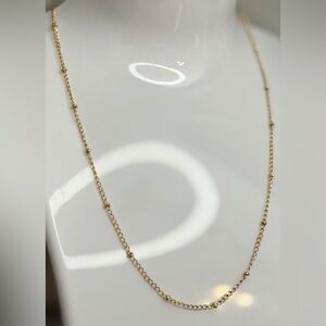 Elegant Gold tone 14” beaded dainty Chain Necklace